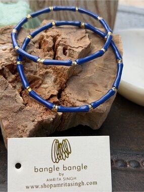 Build A Bracelet Stack -New AMRITA SINGH Bangle Bracelets - 2 pc Blue